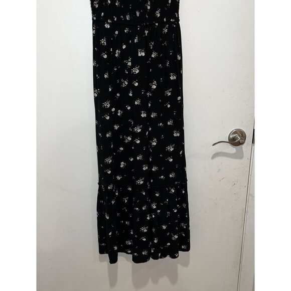 Aeropostale Black Floral Square-Neck Tiered Midi Dress Size XS - Picture 4 of 10